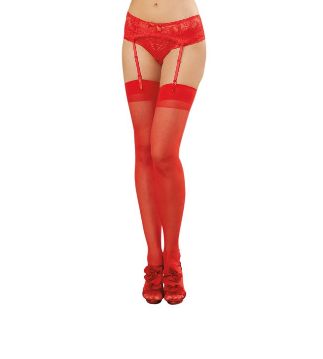 Pillarbox Red Seamed Stockings