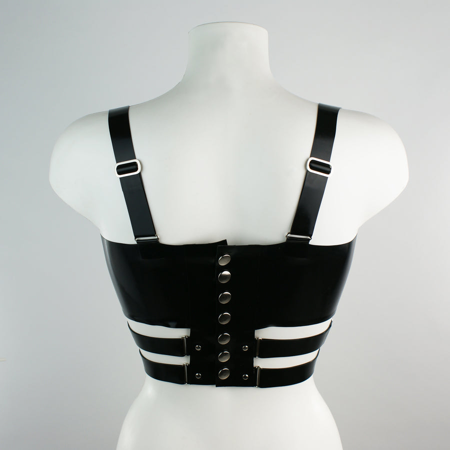 Rubber Basque Linear Strappy Latex Basque Bra – Northern Rubberworks