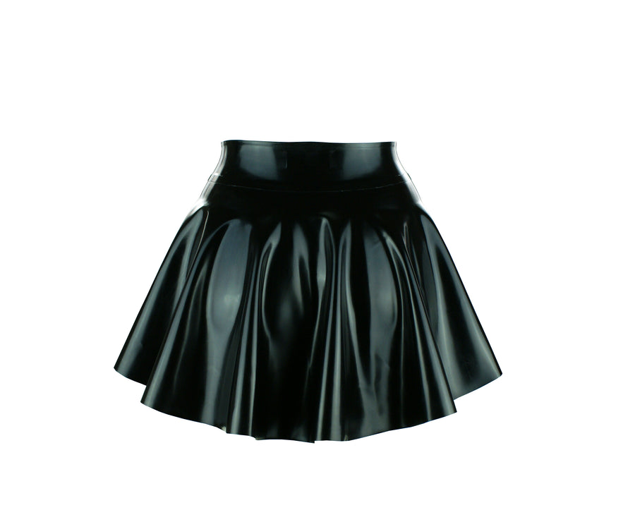 Plus Size Ladies Black Wet Look Faux Leather Mini Skater Skirt UK | eBay