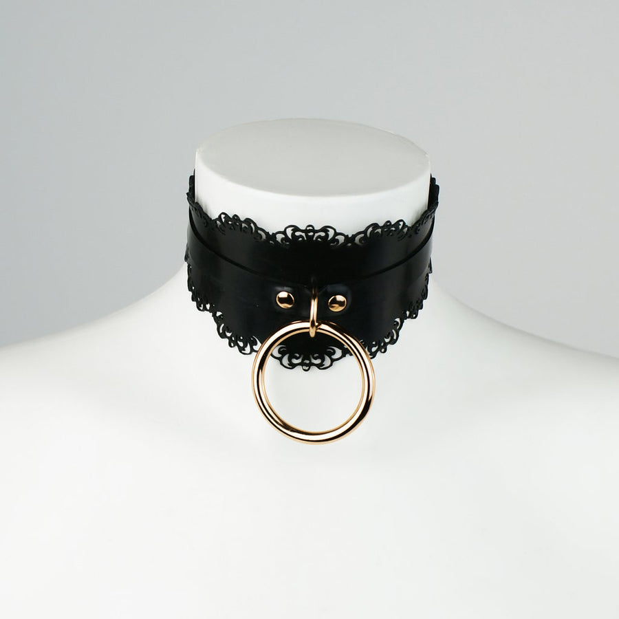 GOLD Edition Latex Lace Shaped O Ring Collar